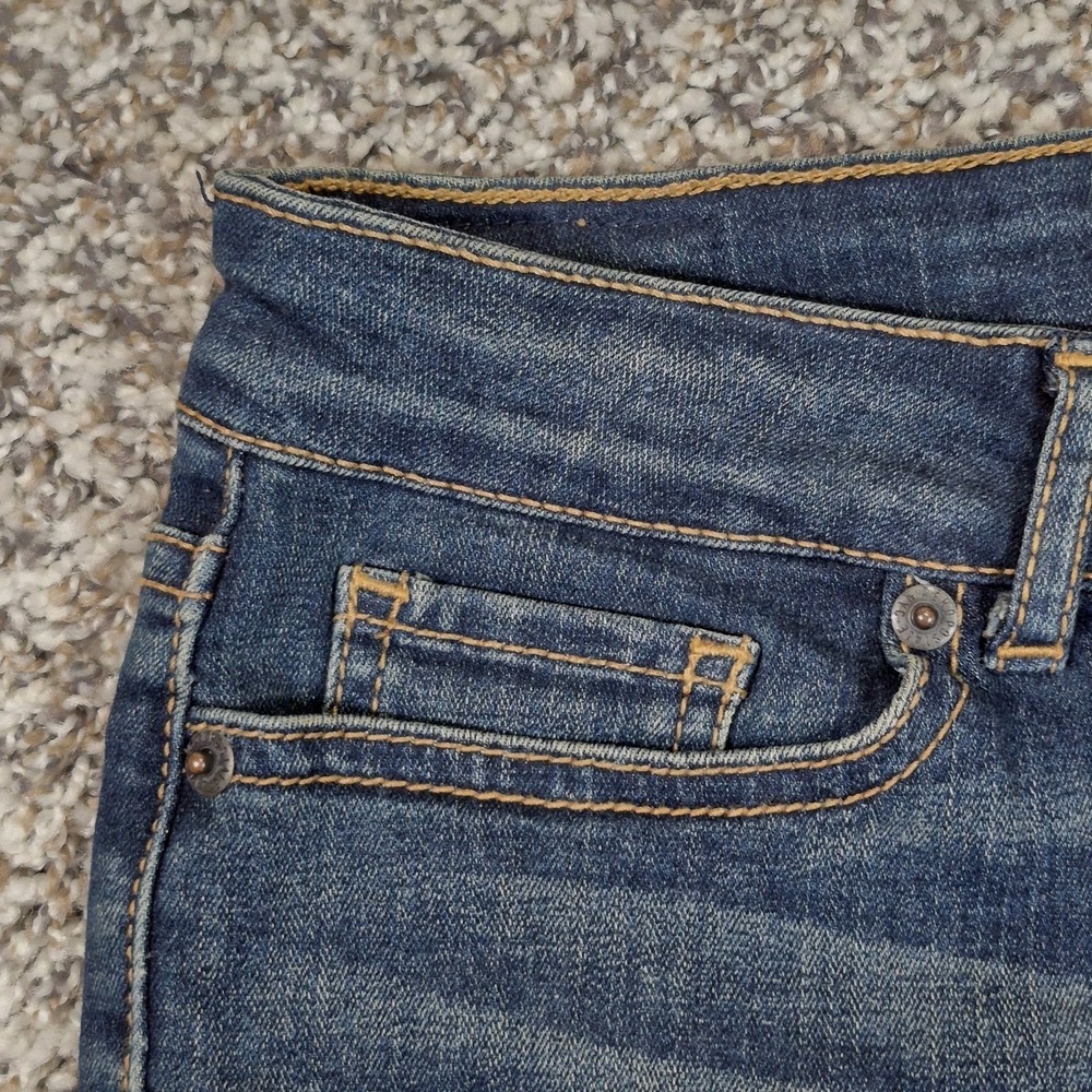 Aeropostale‎ Midi Women's Denim Cuffed  Jean Shorts Size 00 Whisker Wash Preppy - Picture 3 of 9